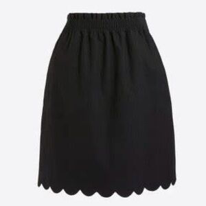 NWT J. Crew black scalloped sidewalk skirt Size 16